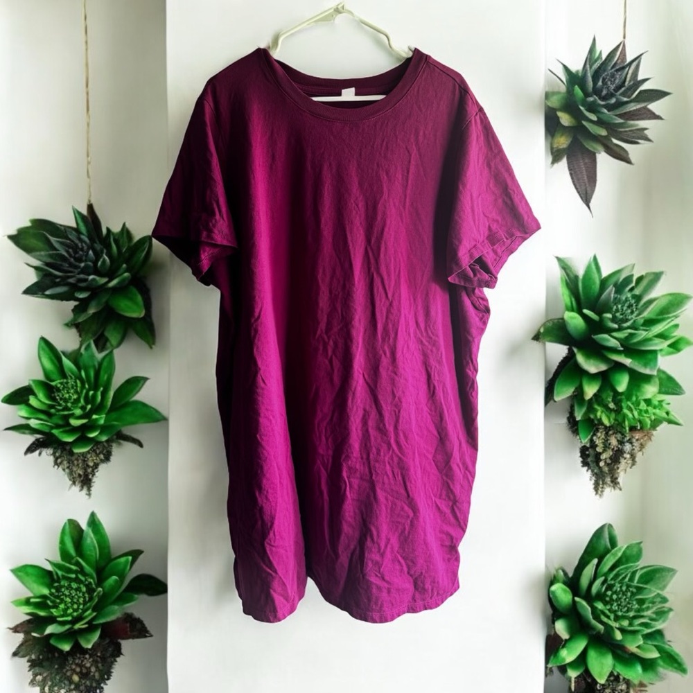 Crew-Neck Mini T-Shirt Dress